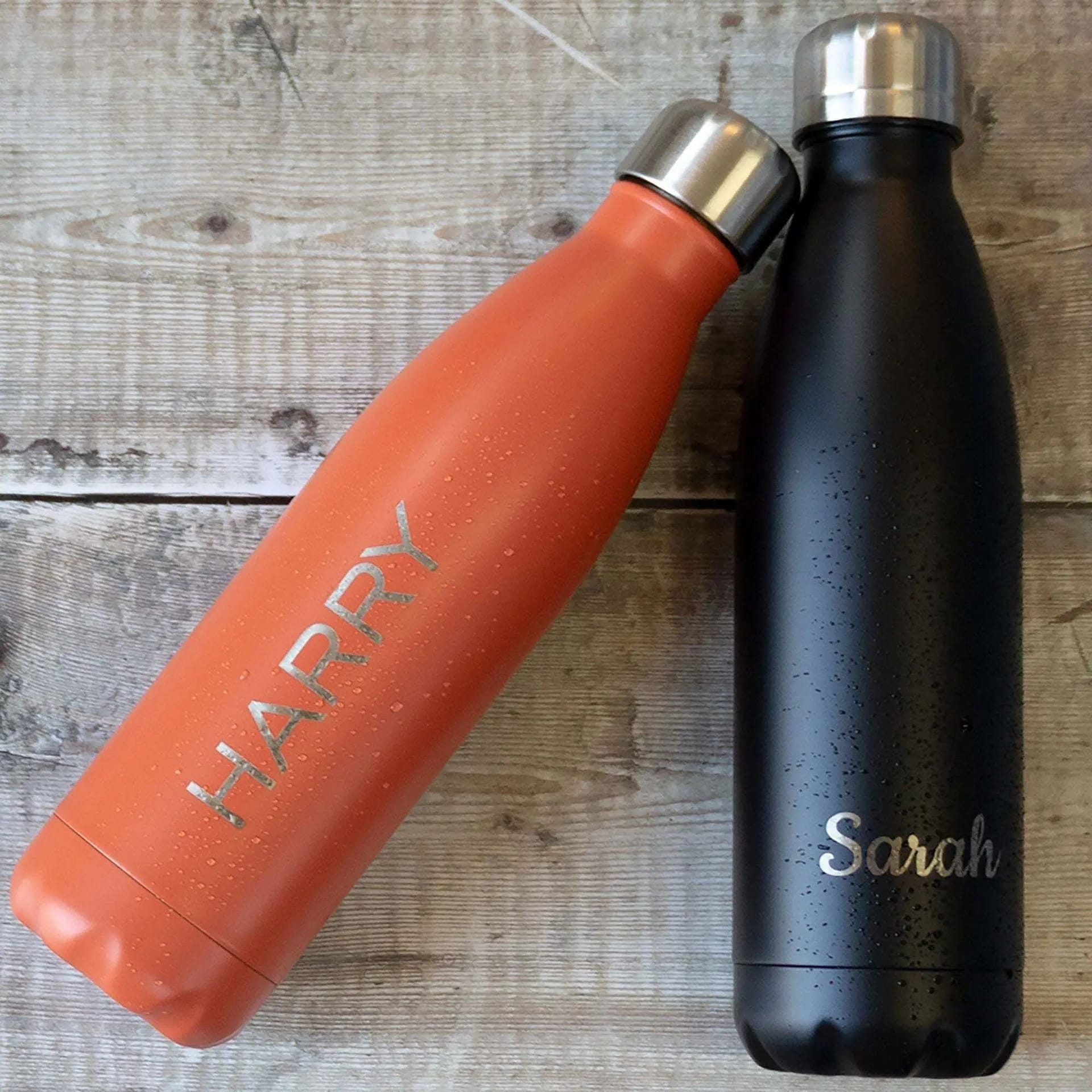 Personalised 500ML Water Bottle Thermal Flask Stainless Steel Hot/Cold drinks 